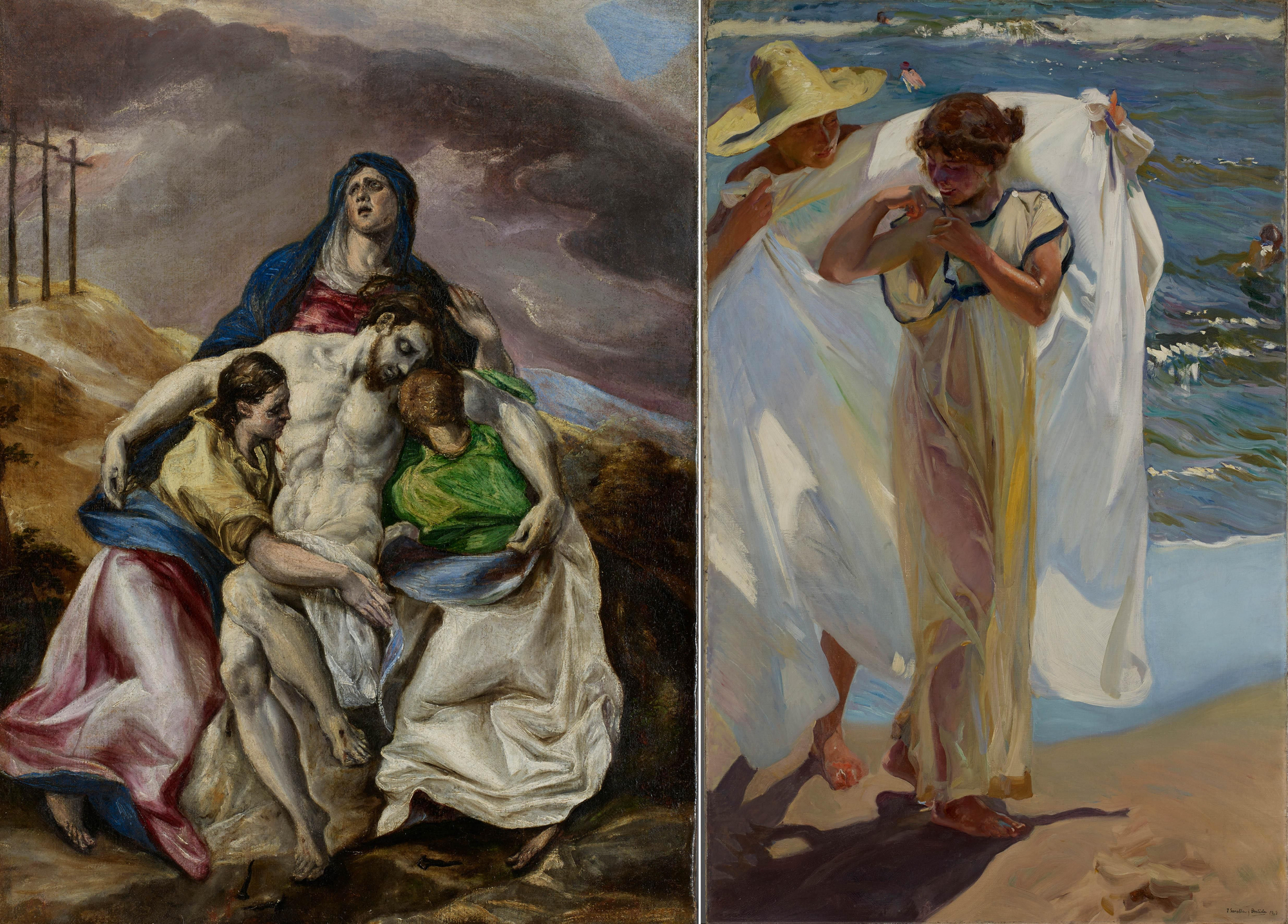 'Sagrada Familia', de El Greco, y 'Después del baño', de Sorolla