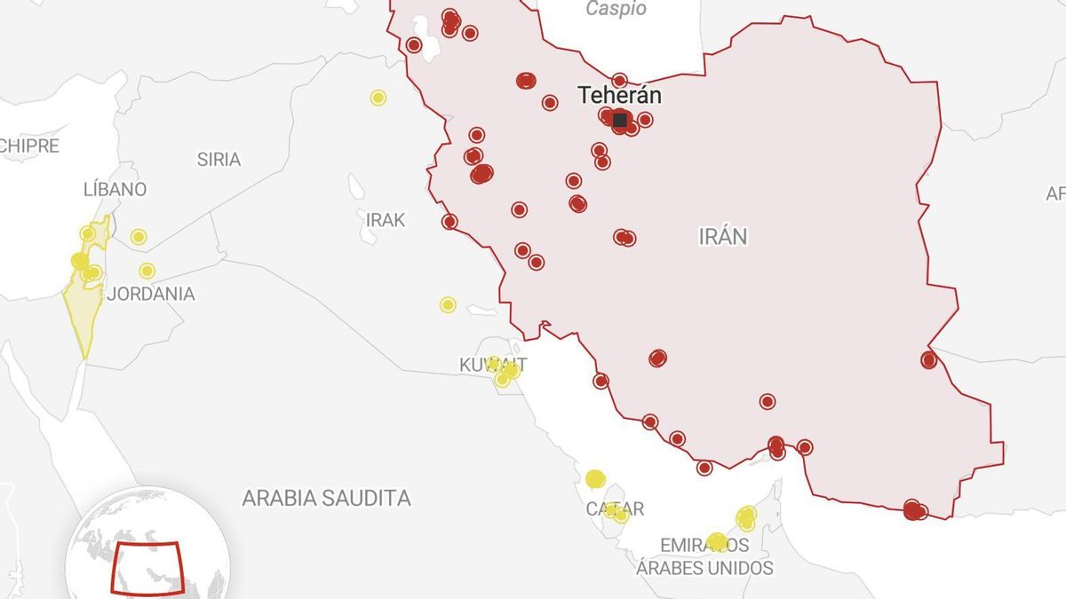 Mapas: dónde han atacado Israel y EEUU, dónde ha respondido Irán y dónde están las bases en la región