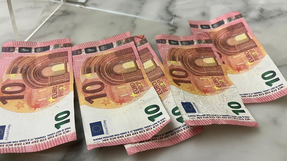 Billetes falsos de 10 euros incautados en Ponferrada.