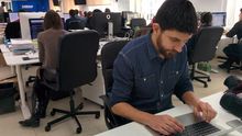 José A. Pérez Ledo en la redacción de eldiario.es