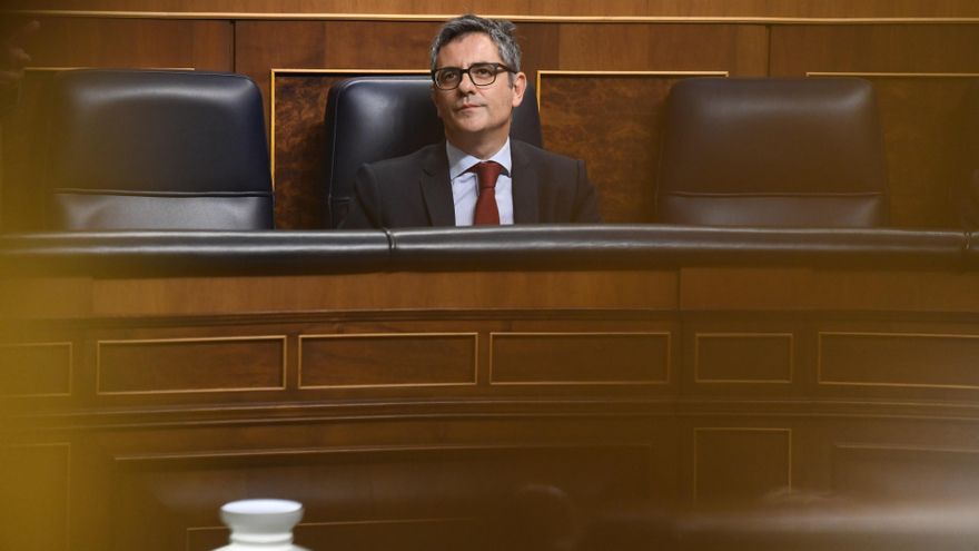 El ministro de la Presidencia, Relaciones con las Cortes y Justicia, Félix Bolaños, en el Congreso de los Diputados, a 7 de mayo de 2025, en Madrid (España).