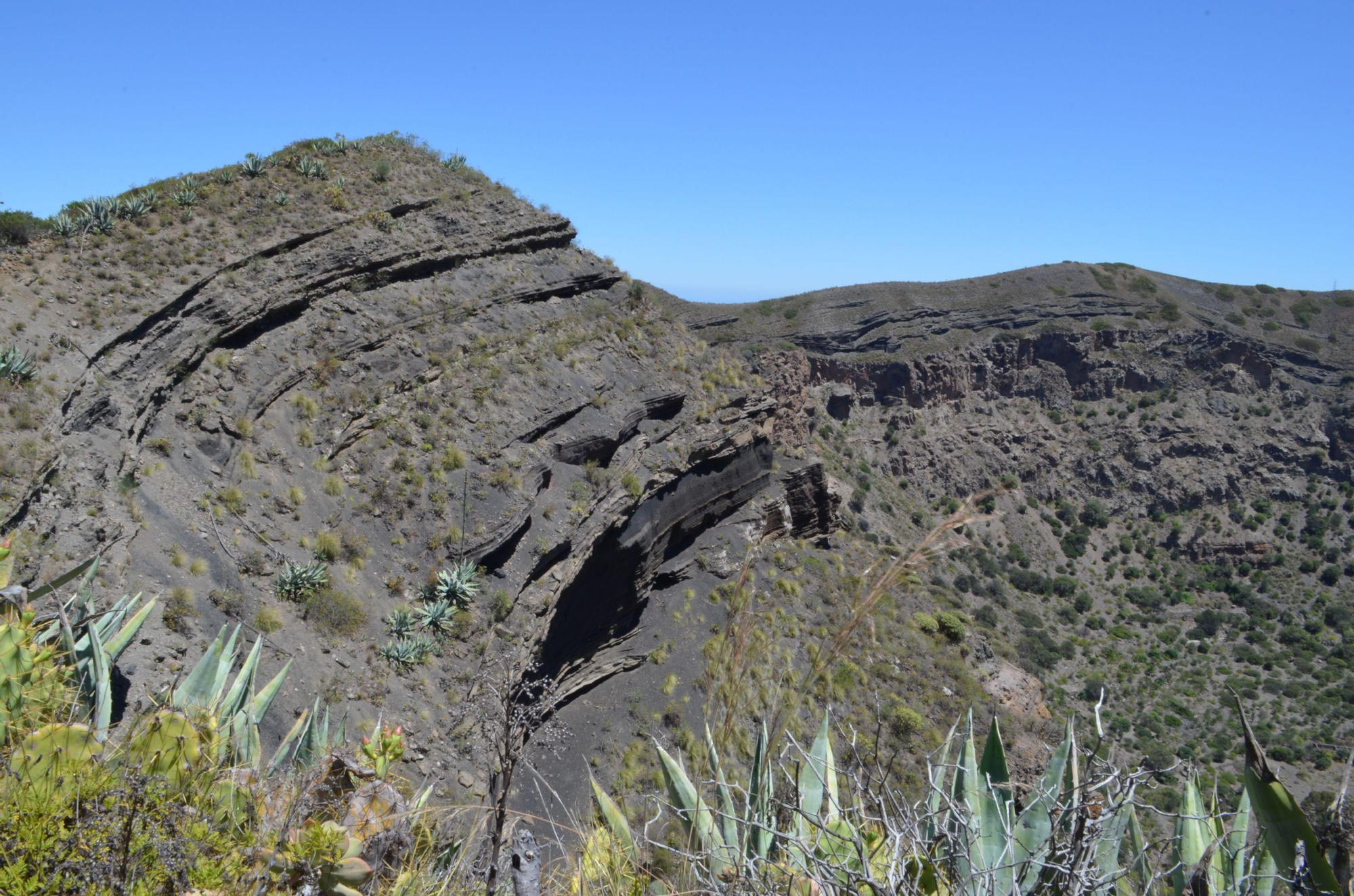 Las paredes de la caldera de Bandama