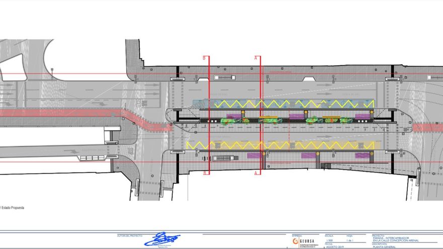 Proyecto del intercambiador de guaguas para la calle Concepción Arenal