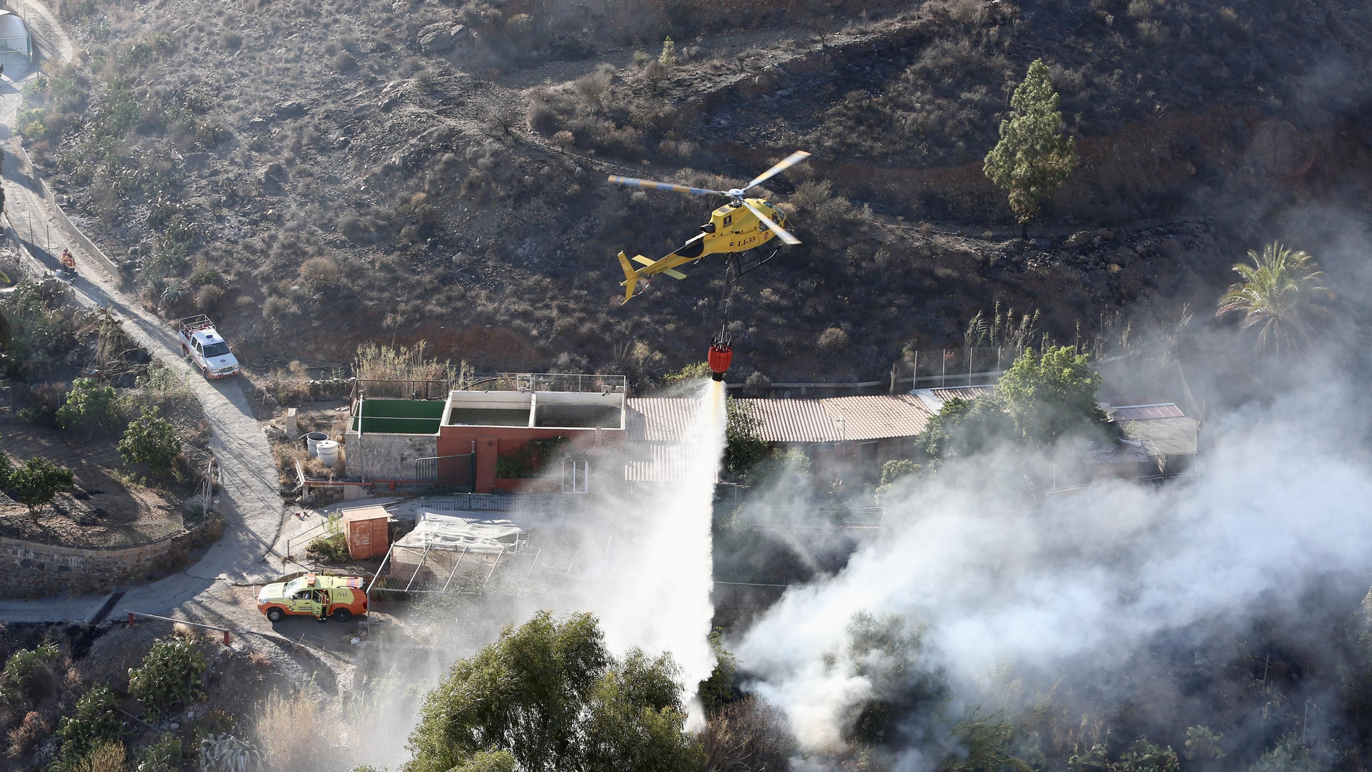 El incendio de Fataga del pasado sábado, en imágenes