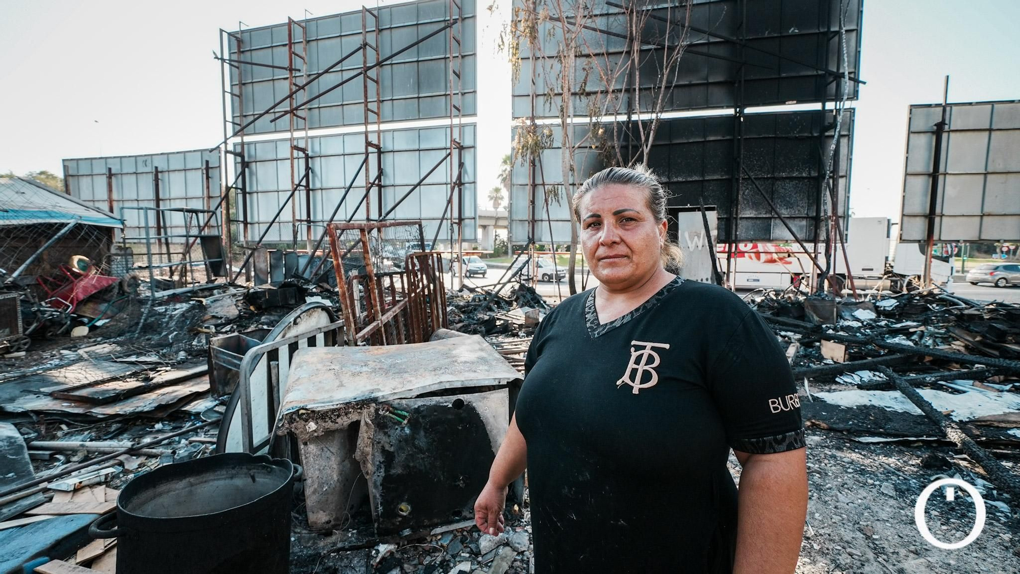 Asentamiento afectado tras el incendio que arrasó varias chabolas