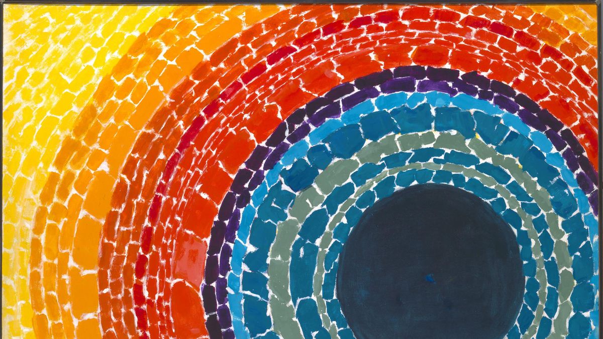 Detalle de la obra  'The Eclipse', de Alma Thomas (1970).