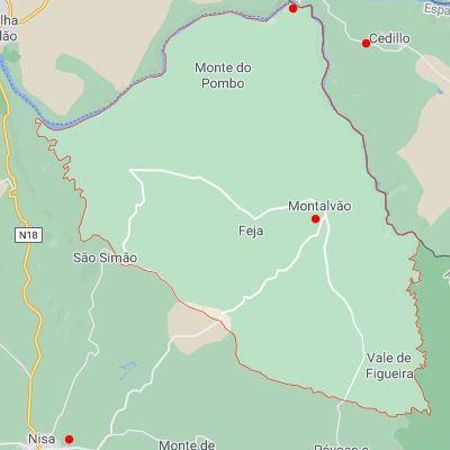 Situación de Cedillo, el lugar del puente, la freguesía de Montalvao y Nisa
