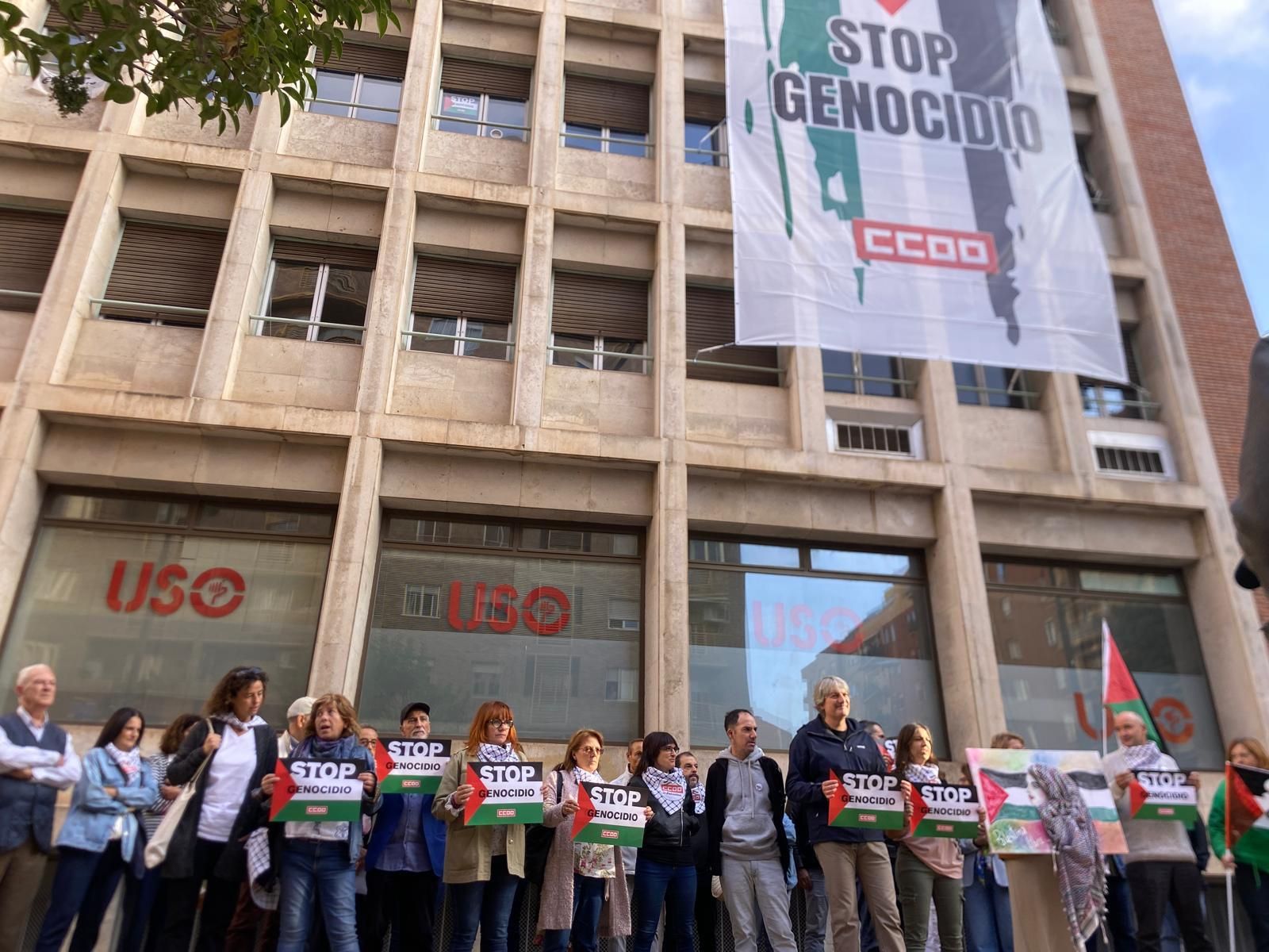 Concentración en CCOO de La Rioja por Gaza