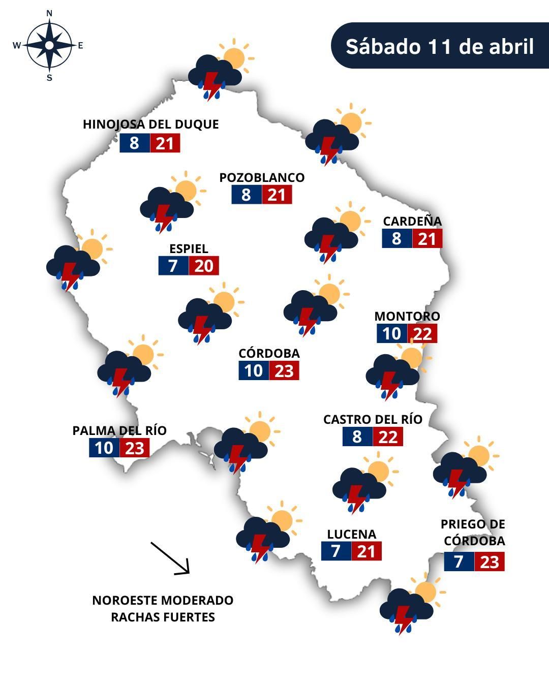 El tiempo el 11 de abril
