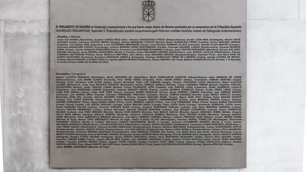 El Parlamento foral homenajeará a los cargos públicos electos de Navarra fusilados en la guerra civil
