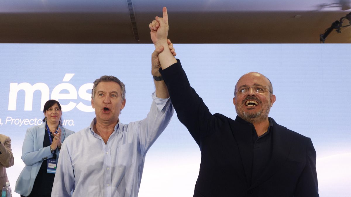 Alberto Núñez Feijóo y Alejandro Fernández, este fin de semana en Barcelona.