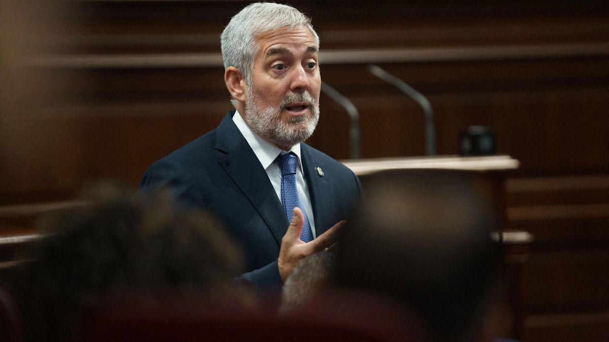 Clavijo, este miércoles en el Parlamento de Canarias.