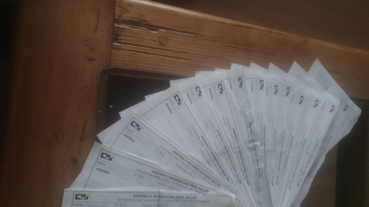 Copias de las incidencias de los autobuses Vectia