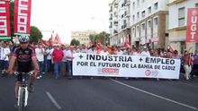 Una reciente manifestación por la creación de empleo en Cádiz.