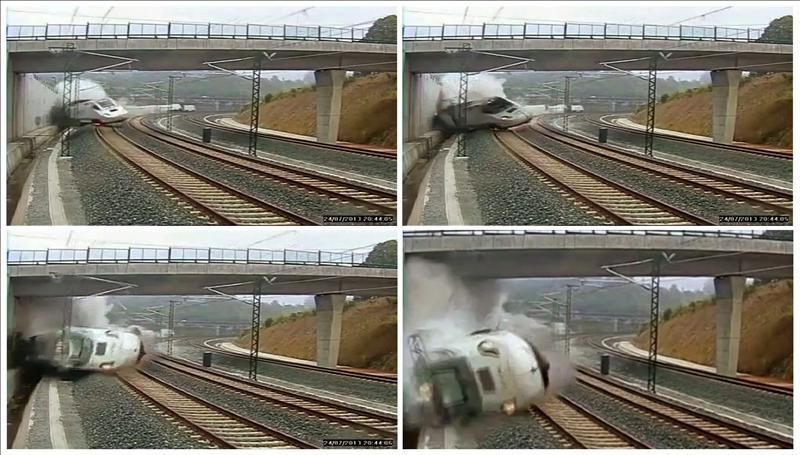 Un vídeo recoge las primeras imágenes del descarrilamiento del tren