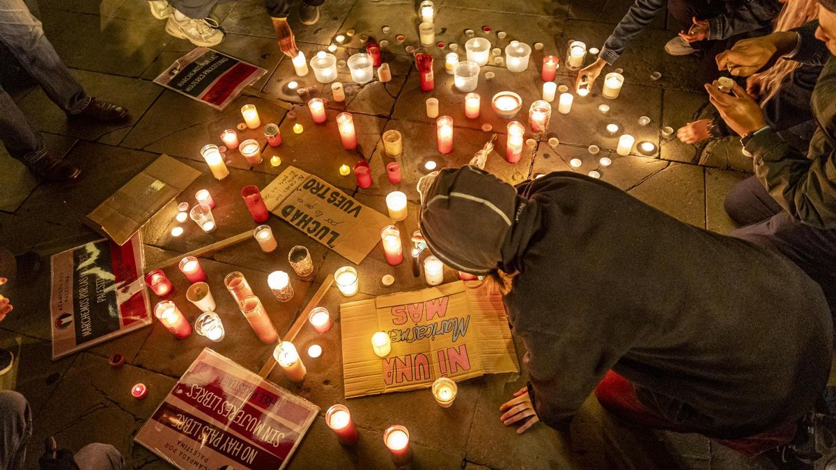 Un altar improvisado en Logroño, en honor a Maricarmen.