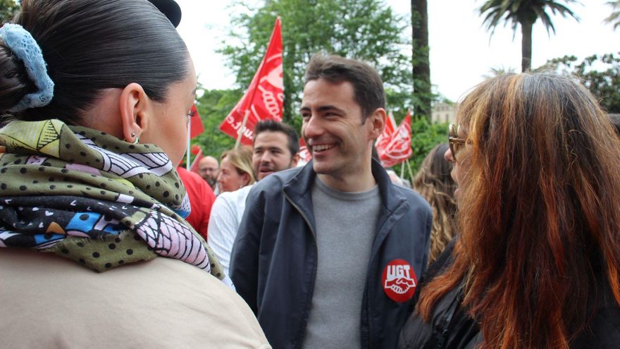 Casares en la manifestación del 1 de Mayo