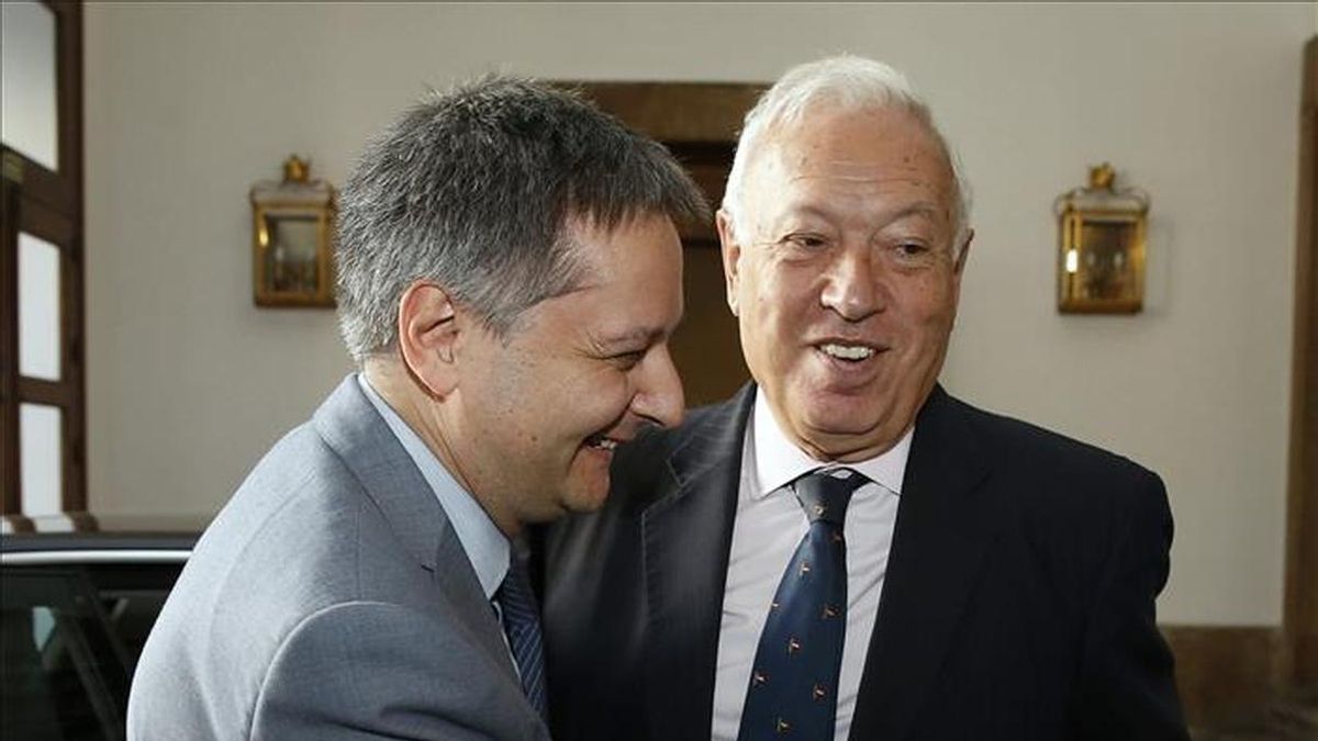 El ministro de Asuntos Exteriores, José Manuel García-Margallo, recibe a su homólogo de Andorra, Gilbert Saboy