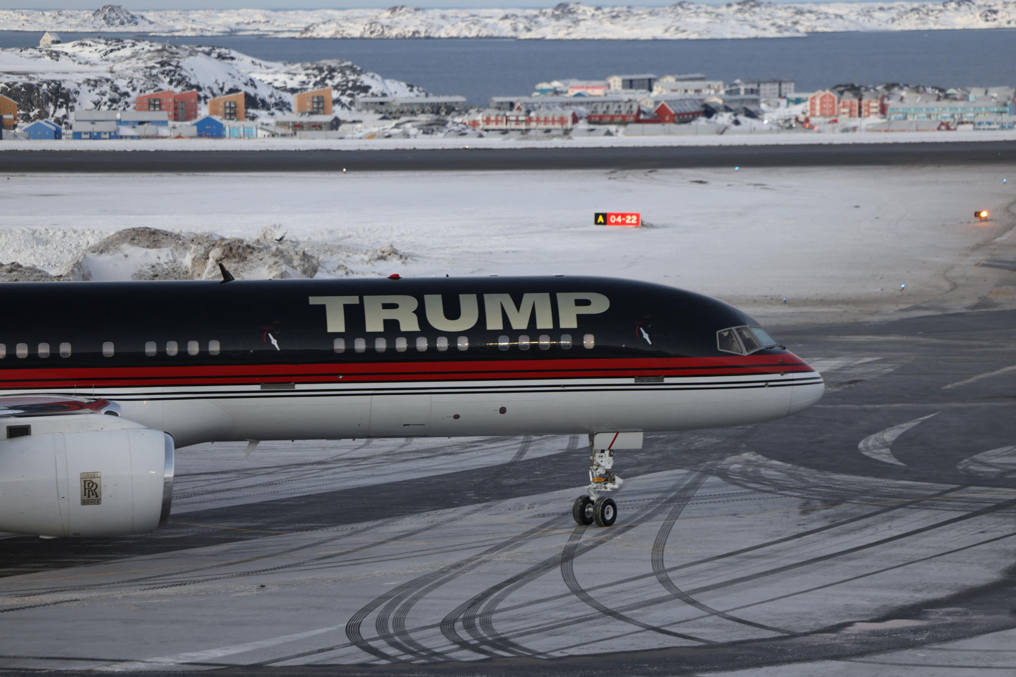 El avión con el que Donald Trump Jr, hijo del presidente, aterrizó el año pasado en Nuuk, Groenlandia.