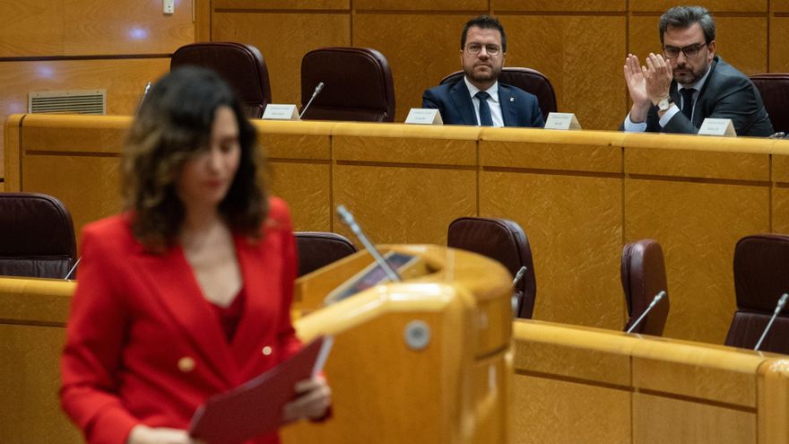 El PP regala en el Senado a Aragonès una tribuna para su campaña entre ausencias de algunos de sus presidentes y del PSOE