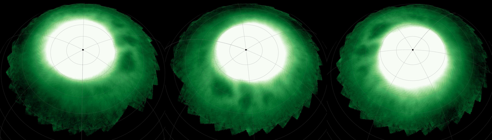 Montaje de Perlas Oscuras en la Ionosfera de Saturno
