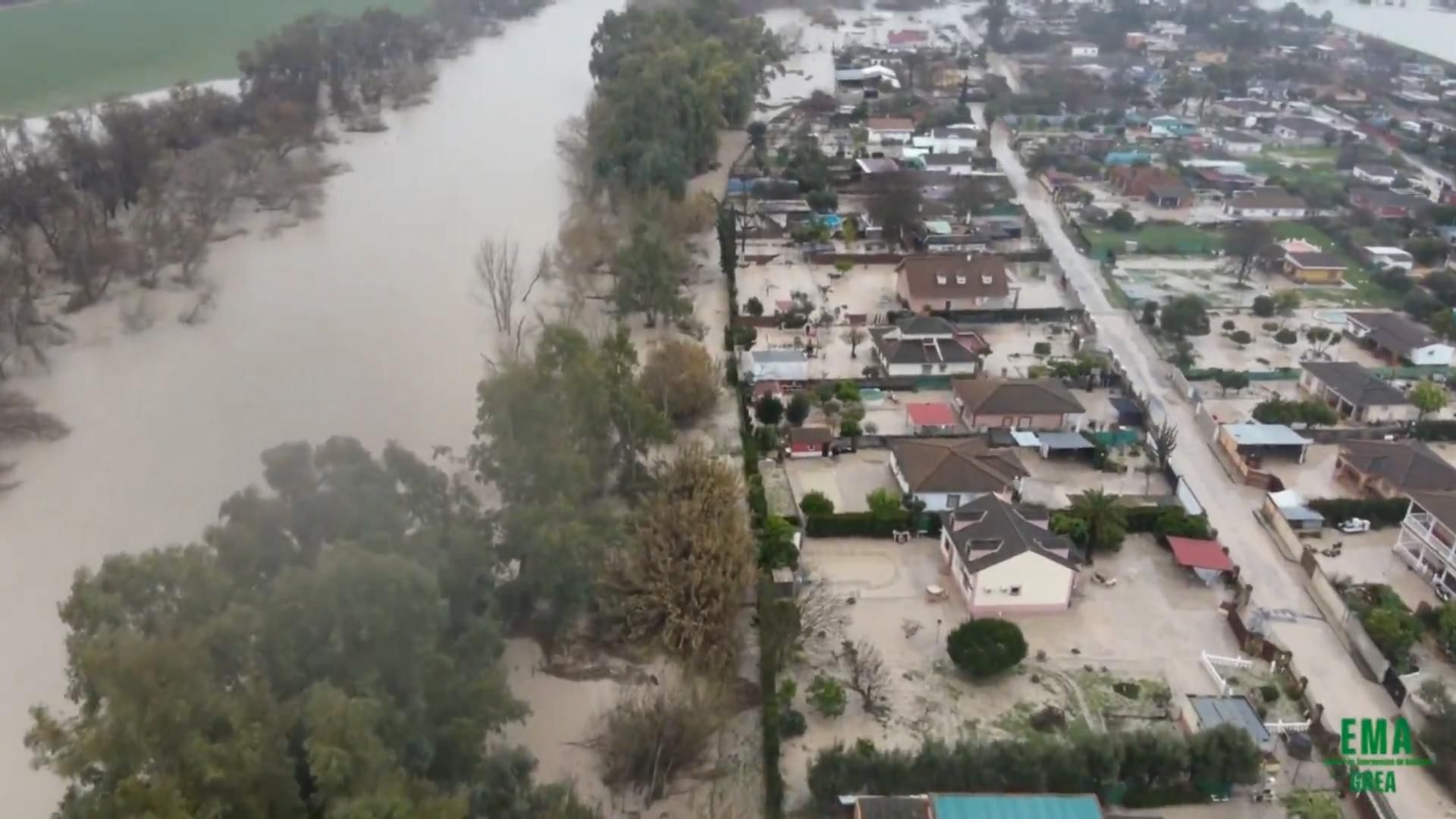 Imágenes aéreas de las parcelas afectadas por las inundaciones en Córdoba