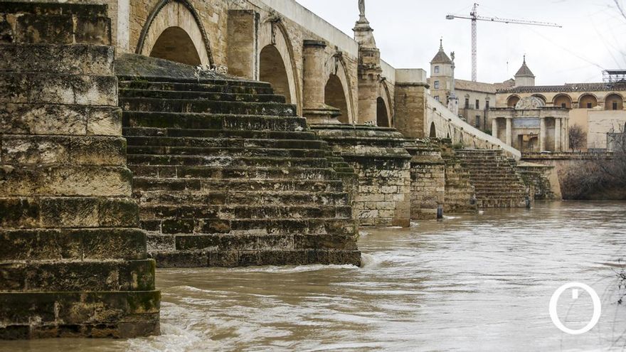 La crecida del río Guadalquivir a su paso por Córdoba