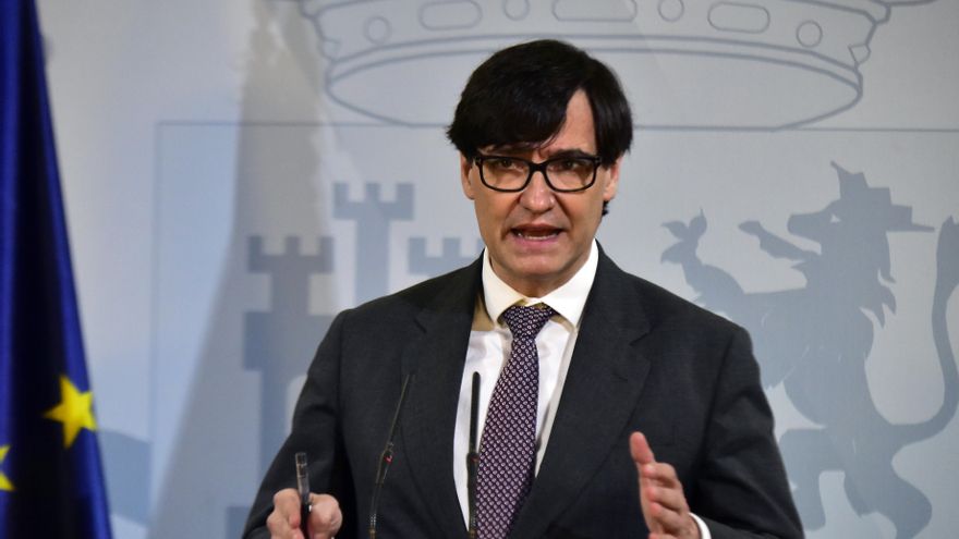 El ministro de Sanidad, Salvador Illa, interviene durante una comparecencia convocada ante los medios para hacer seguimiento de la pandemia por Covid-19, en Barcelona, Catalunya, (España), a 16 de enero de 2021. En la rueda de prensa Illa ha confirmado qu