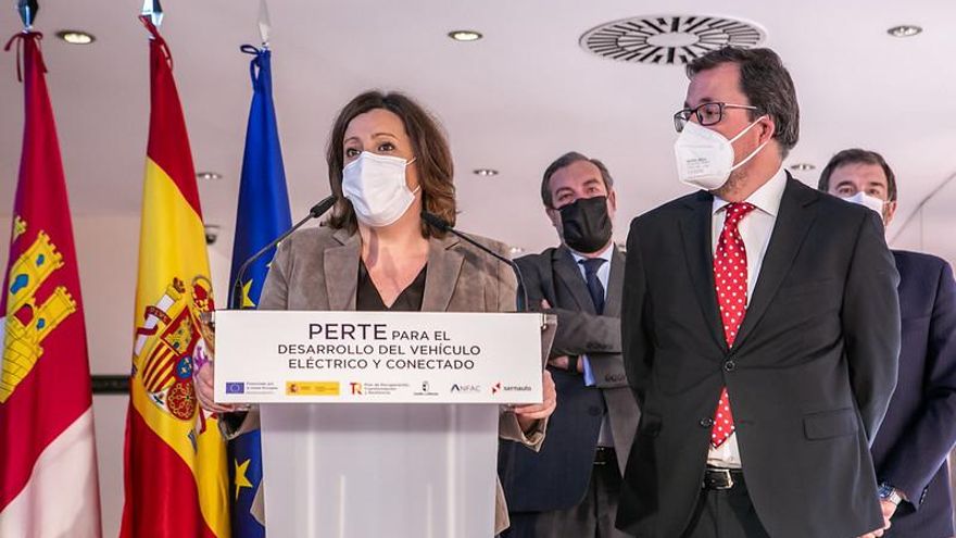 La consejera de Economía, Empresas y Empleo, Patricia Franco, inaugura la jornada informativa sobre el PERTE del Vehículo Eléctrico y Conectado que se celebra en el Hotel Cigarral El Bosque