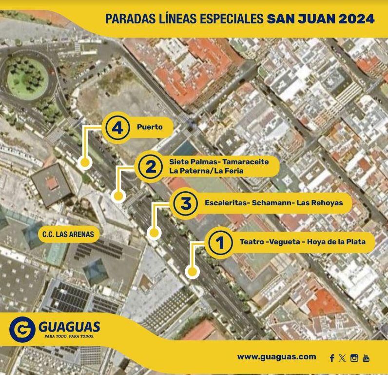 Paradas de líneas especiales por la Noche de San Juan.