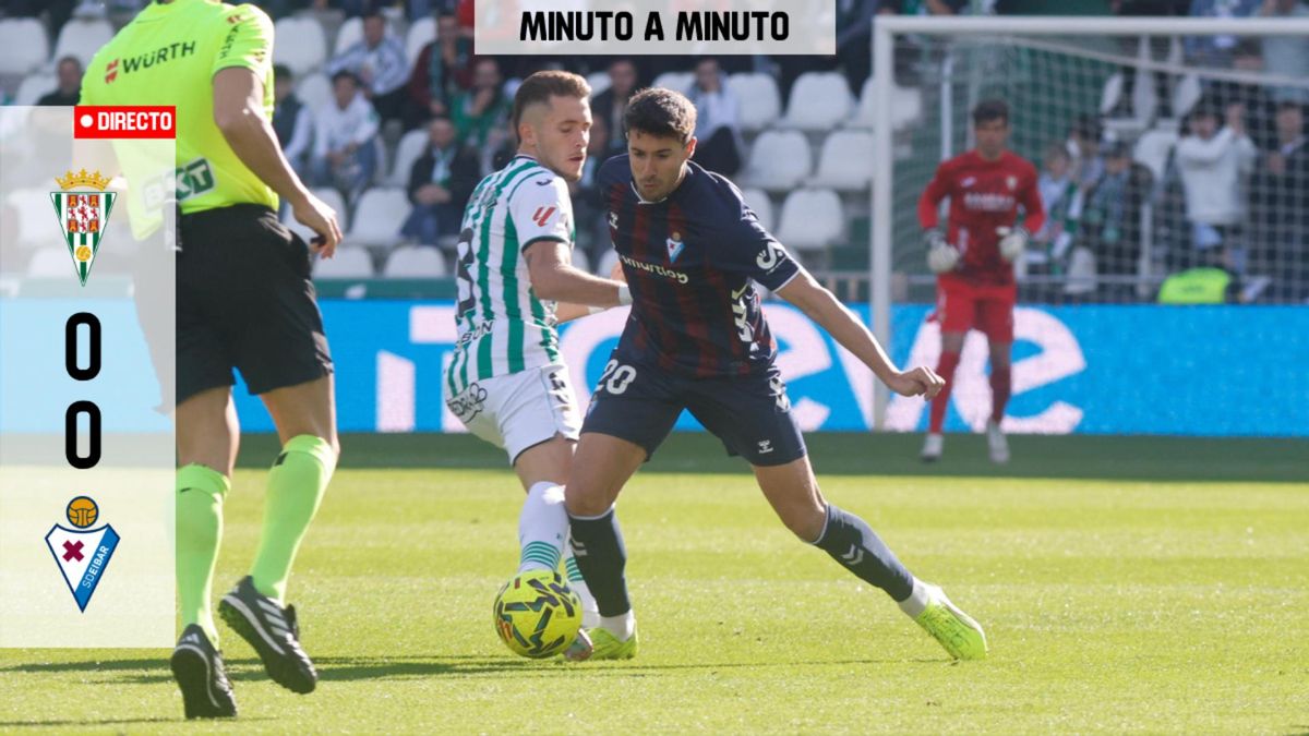 Primeros minutos de igualdad entre Córdoba CF y Eibar.