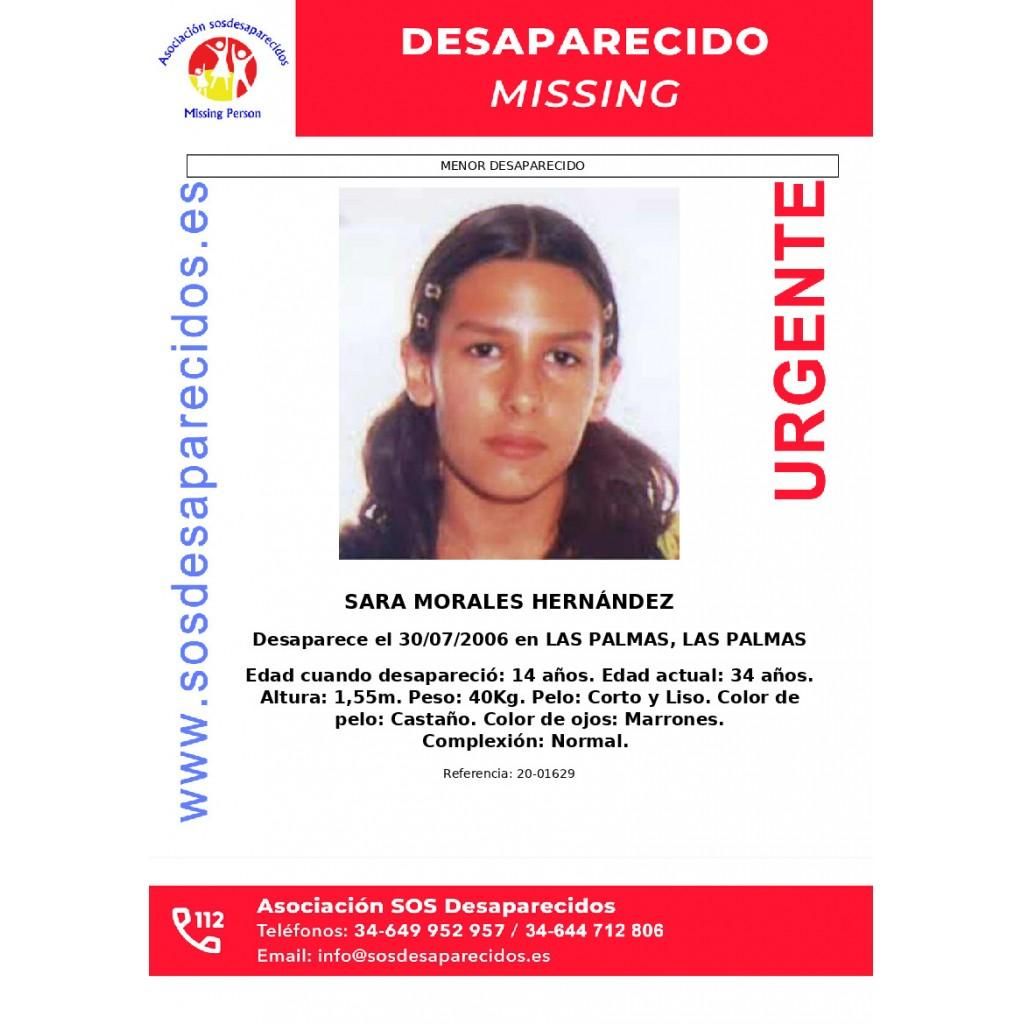 Cartel de desaparición de Sara Morales
