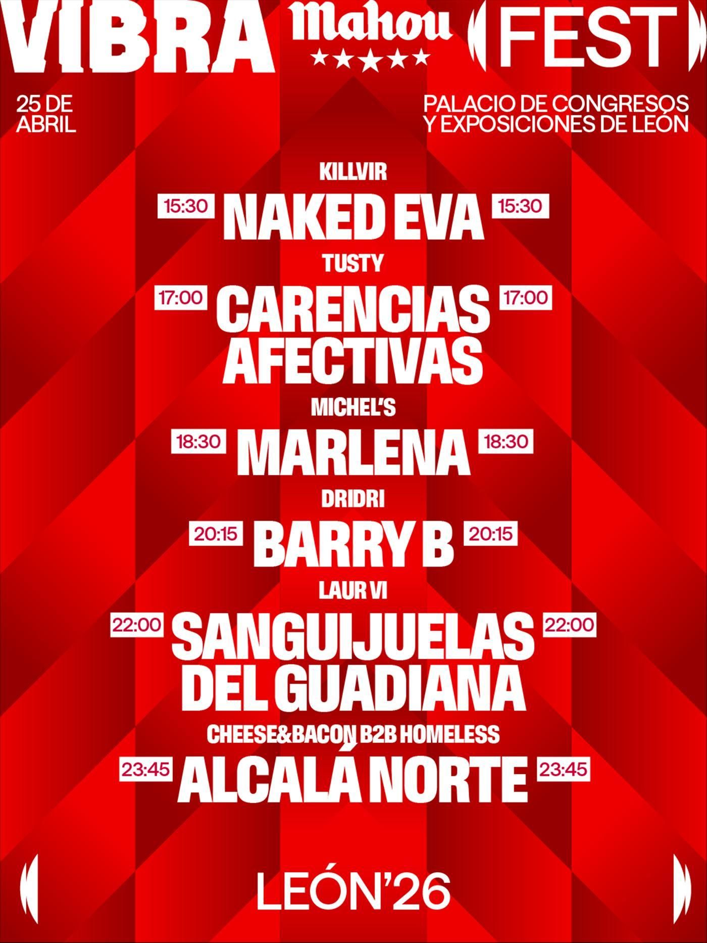 Cartel de la nueva edición del festival Vibra Mahou en León.