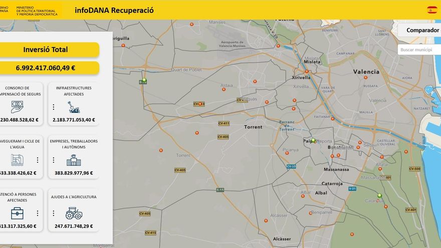 El Gobierno lanza un visor web para el seguimiento ciudadano de cómo se invierten los fondos de reconstrucción tras la dana