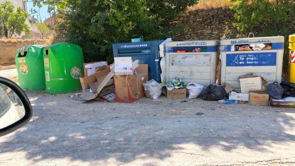 Basura sin recoger en Alatoz "durante varios días" que podría ser un foco de moscas
