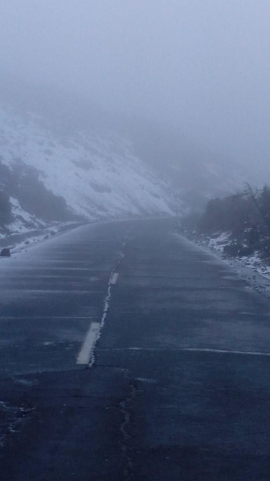 Imagen del tramo de Los Andenes de la carretera LP-4, este sábado, 18 de marzo. Foto: ANA BEA.