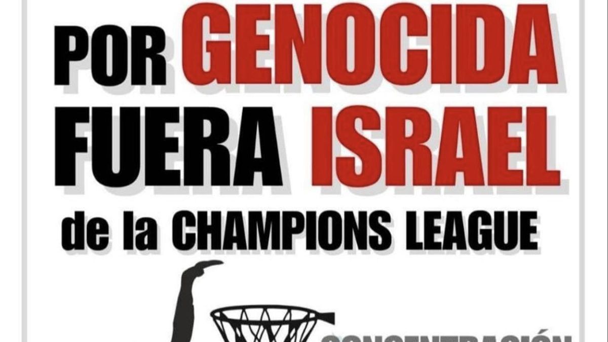Concentración contra el partido del CB Canarias y el Bnei Herzliya israelí