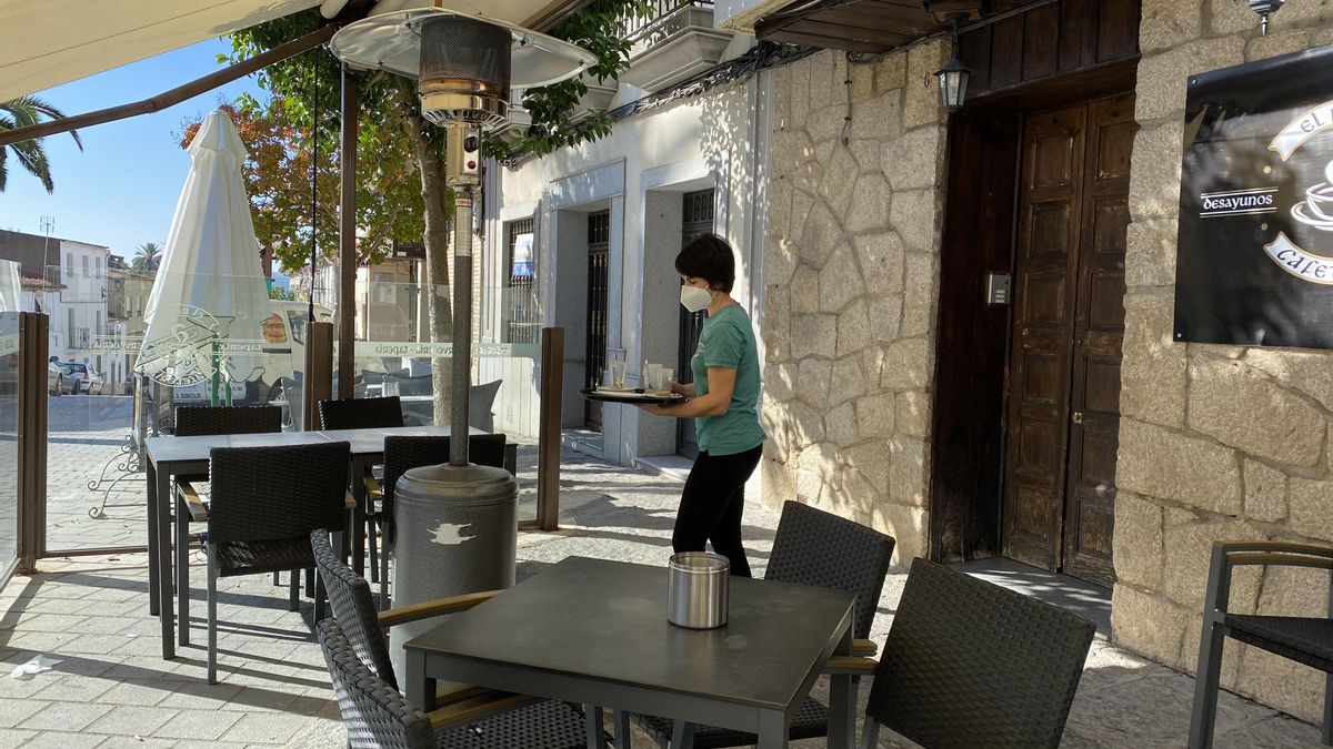 Terraza de un bar en Coria