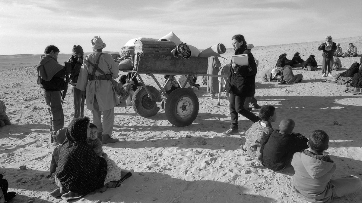 Un instante del rodaje del filme de María Miró.