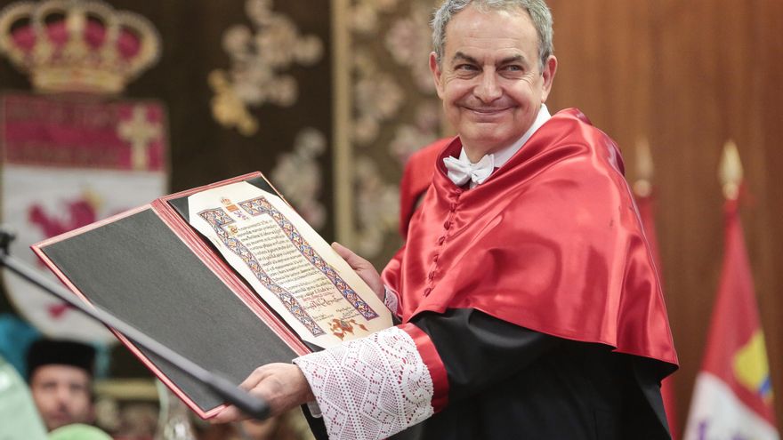 Un Zapatero agradecido y emocionado en el acto de investidura como Doctor Honoris Causa.
