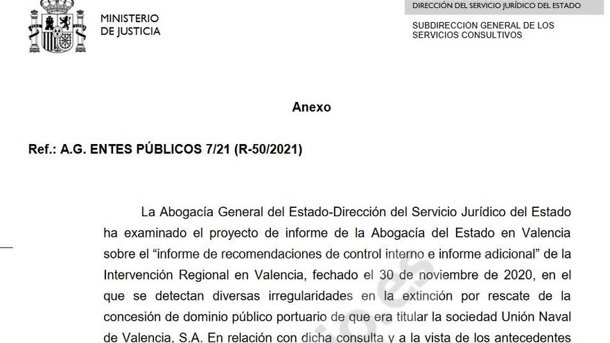 La Abogacía del Estado desnuda al Puerto de València: refleja hasta cuatro irregularidades en la permuta de concesiones a Boluda