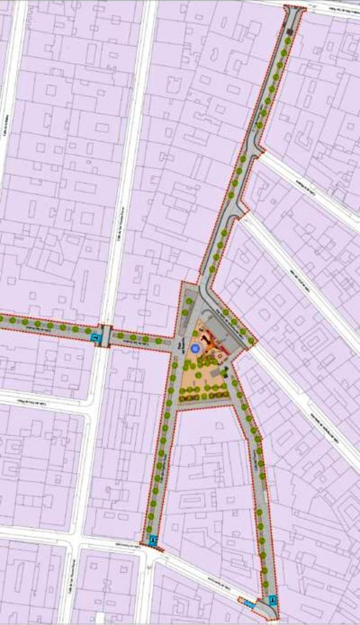 Plano de la remodelación de las calles aledañas al Rastrillo
