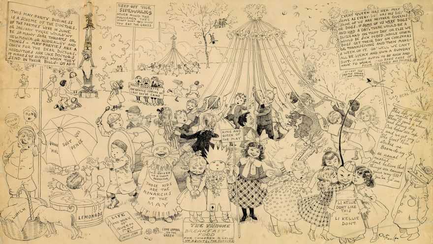 Richard Felton Outcault, The Yellow Kid. Ilustración, New York Journal. 20 de septiembre de 1896. Tinta china sobre papel. 9e Art Références, París.