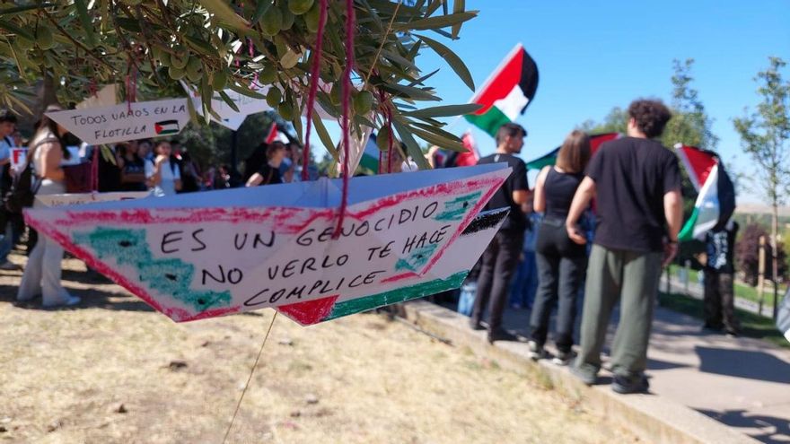 Protesta estudiantil en Toledo por Gaza y en defensa de la flotilla.