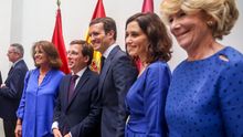 Isabel Díaz Ayuso, Pablo Casado, José Luis Martínez Almeida y Ana Botella, junio de 2019. / EP