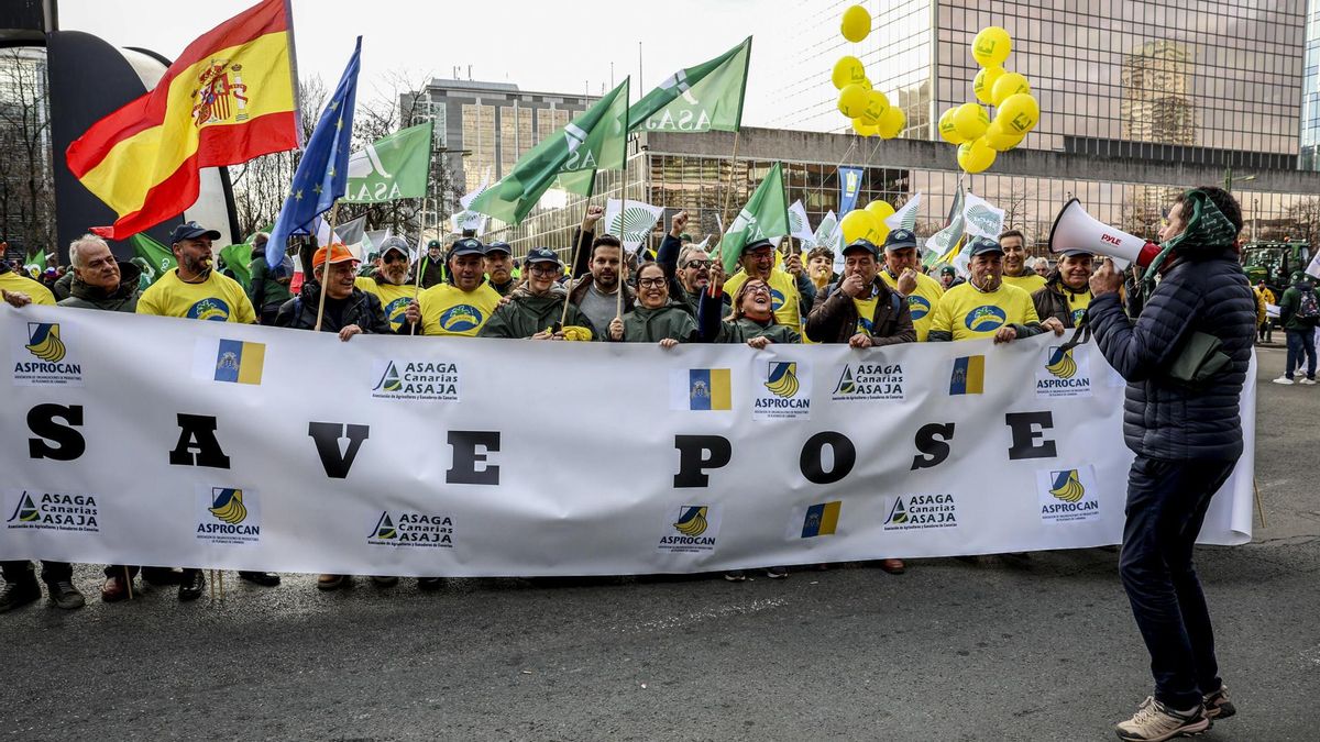 Los agricultores canarios se plantan en Bruselas para defender la soberanía alimentaria