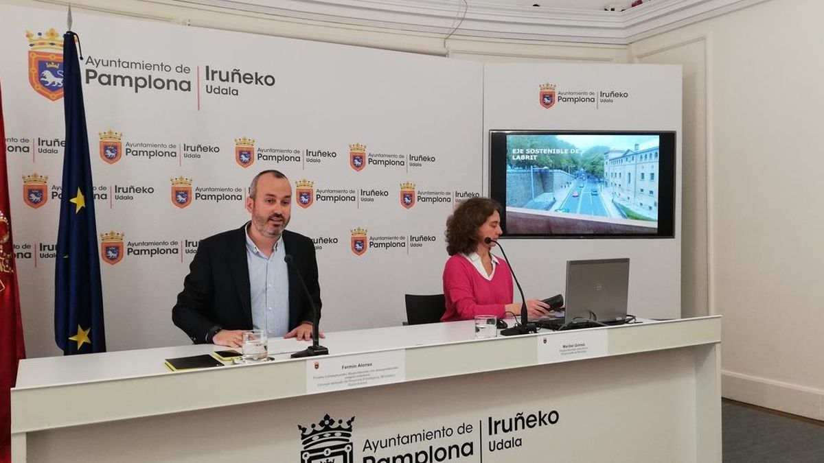 El Ayuntamiento de Pamplona plantea un eje sostenible de Labrit con carril-bici y mejoras para el transporte público