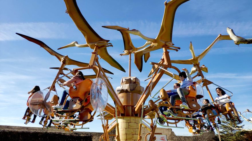 La nueva atracción Dinobici, en la zona temática Sauriopark, era una de las principales novedades este 2020