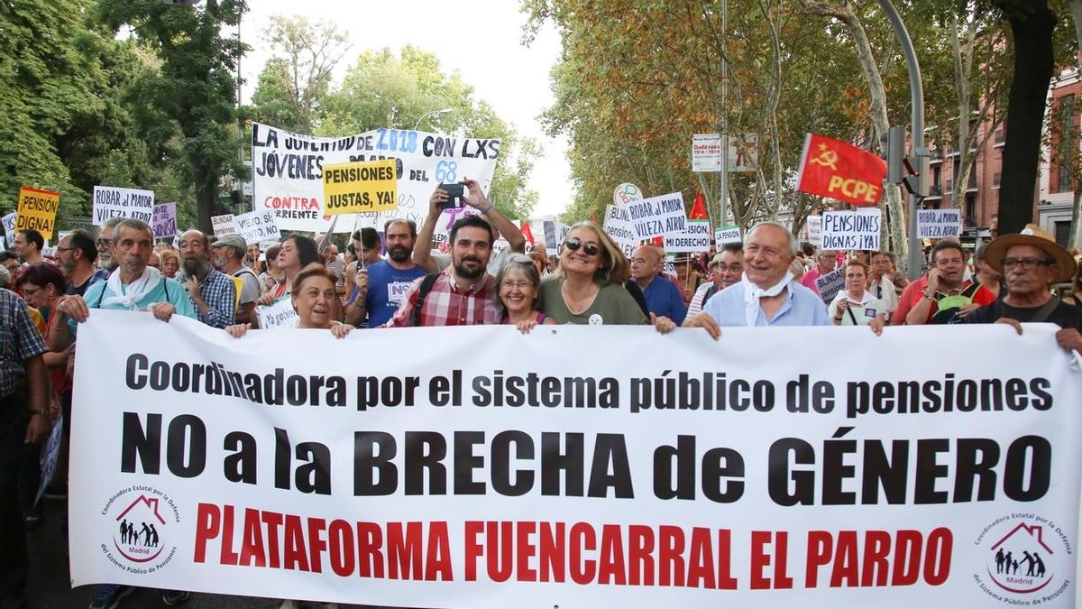 Podemos se manifiesta en Madrid para que las pensiones suban "al menos" lo mismo que suben los precios