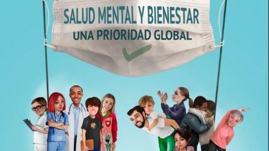 Cartel del Día Mundial de la Salud Mental.